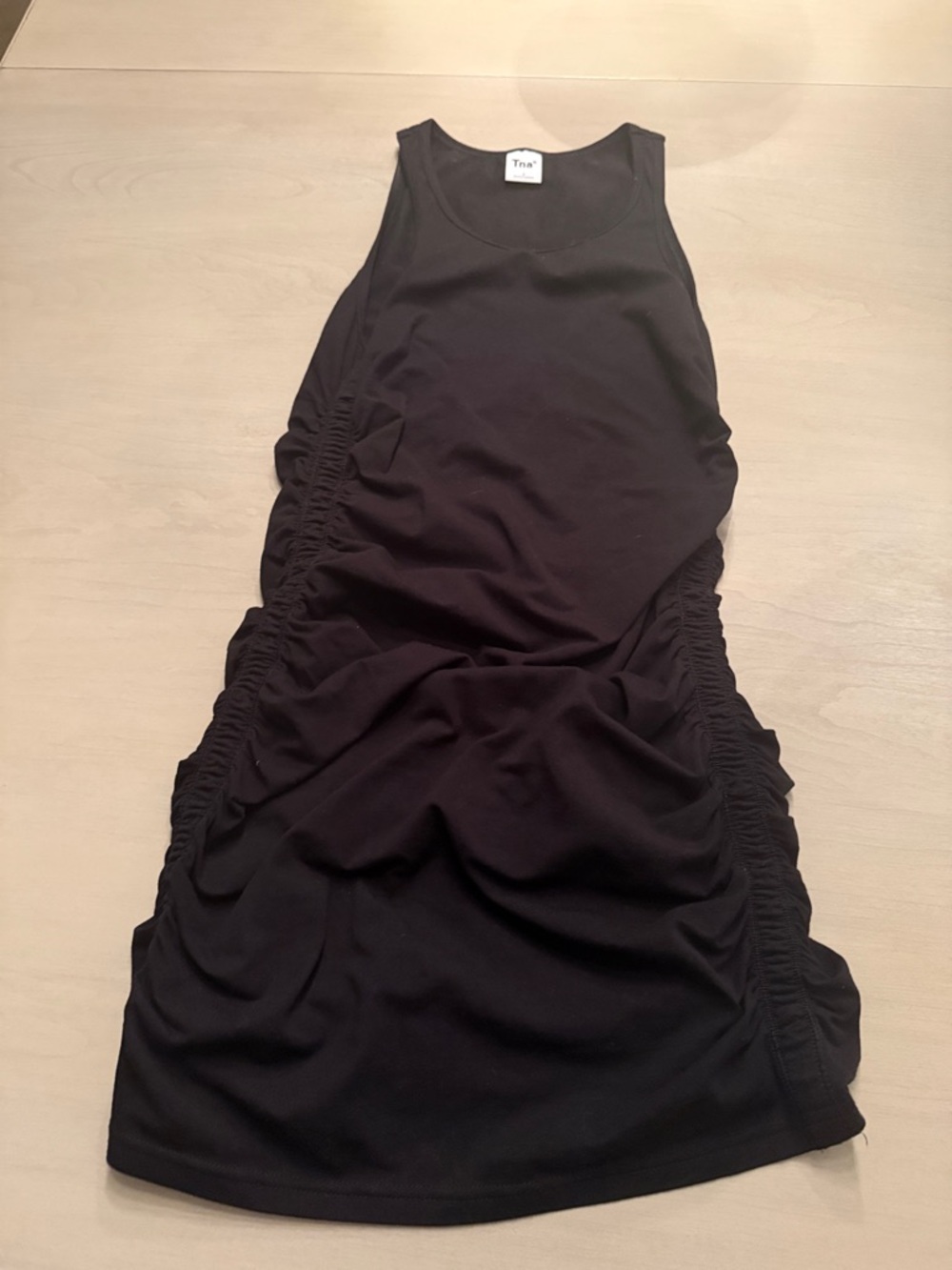 TNA Black Ruched Tank Dress